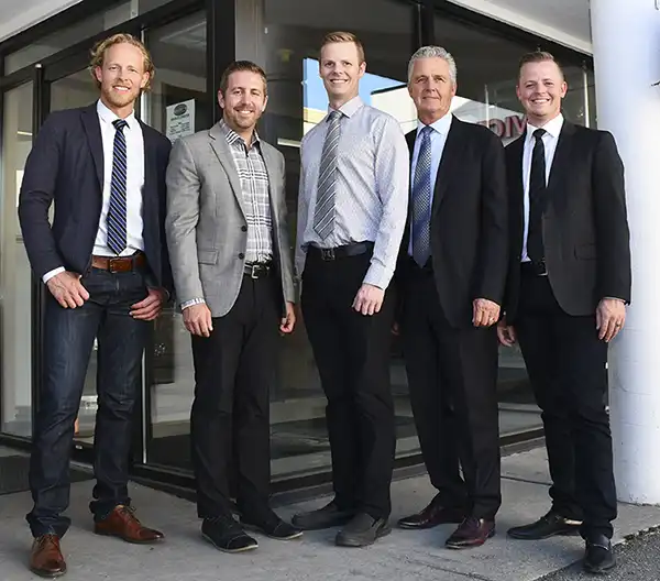 Traveland RV management, from left to right; Shaun Howes, Chris Clarke, Brad Howes, Dale Howes, Kris Howes